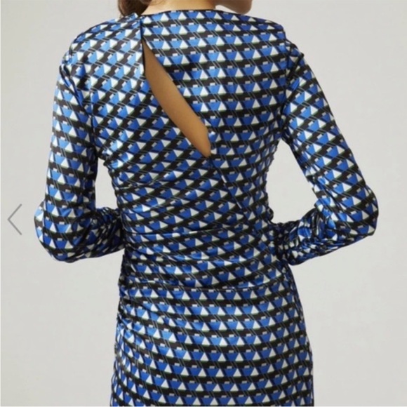 ZARA Geometric Print Midi Satin Dress NWT - Picture 2 of 4